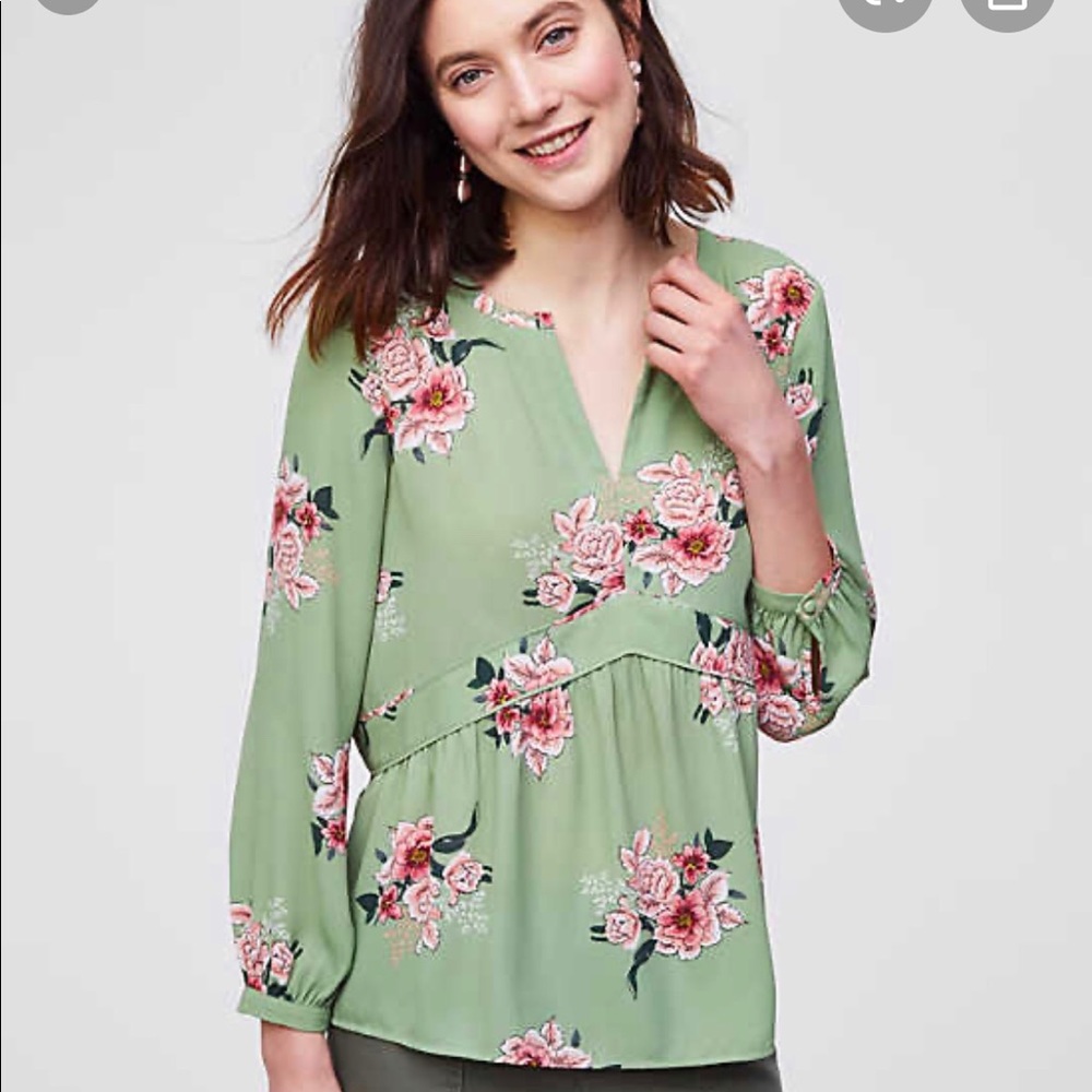 Loft floral swing blouse xs